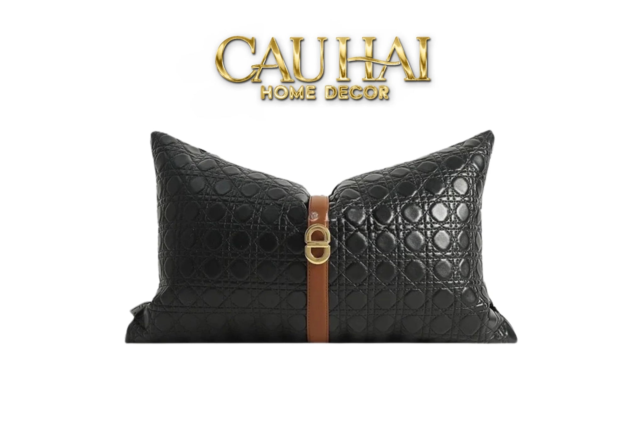 Gối Da D.O Cannage Belt Savoir 30X50-VỎ GỐI-CẬU HAI HOME DECOR