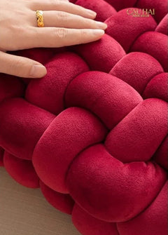 Gối Đan Sweet Burgundy Biscuits-VỎ GỐI-CẬU HAI HOME DECOR