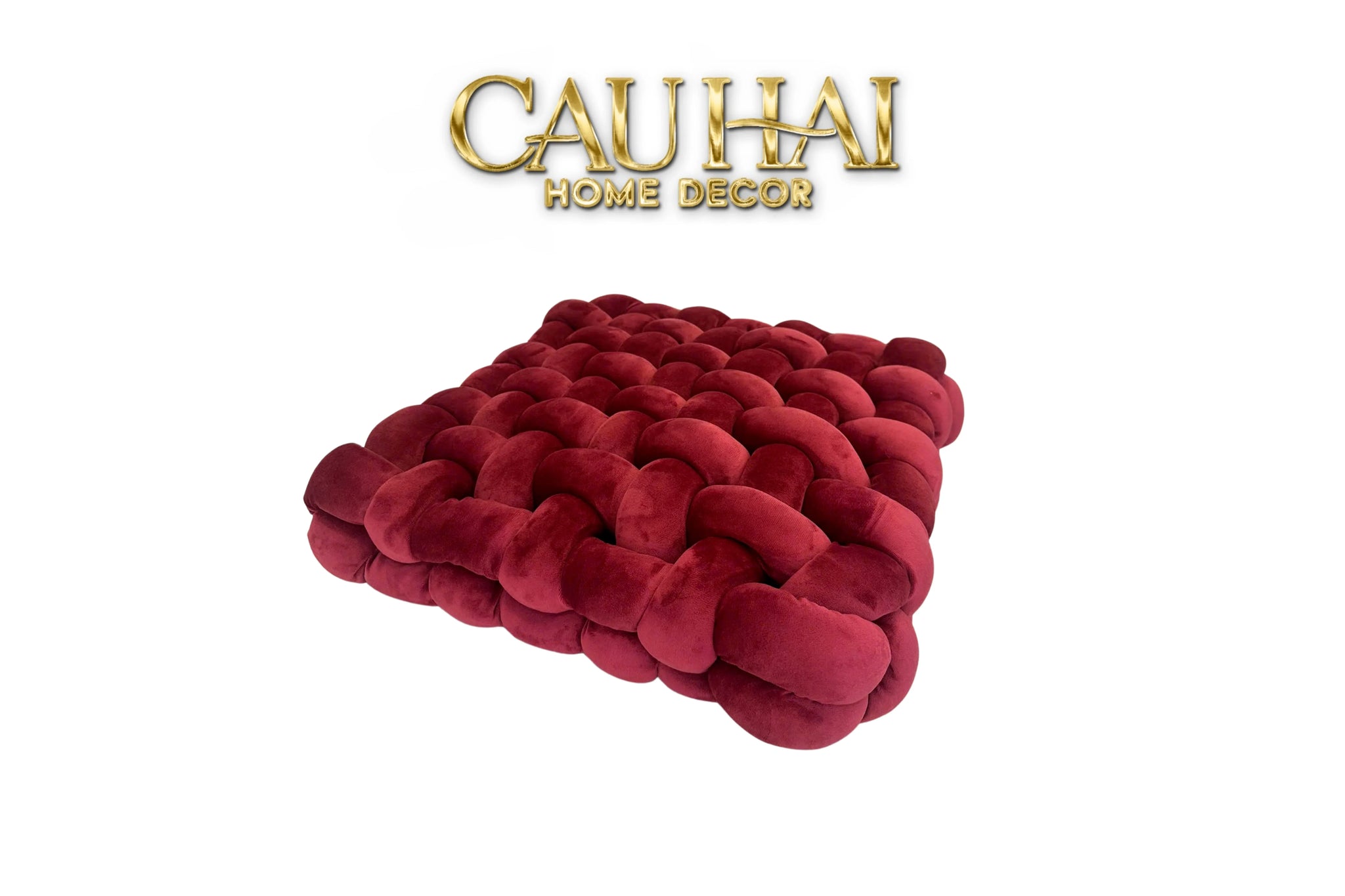 Gối Đan Sweet Burgundy Biscuits-VỎ GỐI-CẬU HAI HOME DECOR