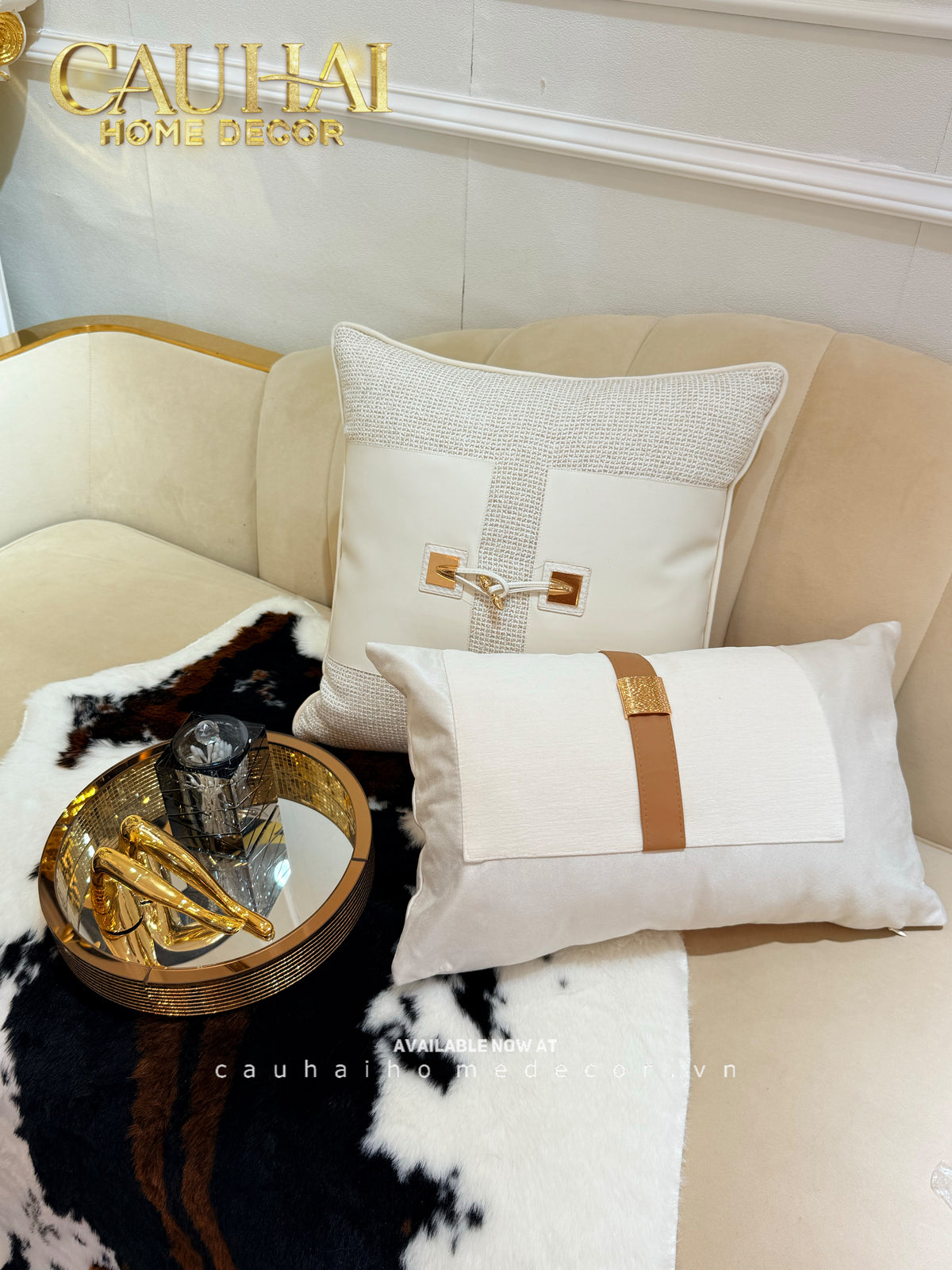 Gối Dệt Vân Équestre Boucle D’Or Greige 30*50-VỎ GỐI SOFA-CẬU HAI HOME DECOR-CẬU HAI HOME DECOR