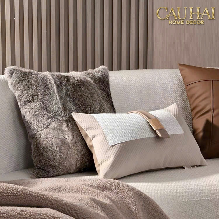Gối Dệt Vân Équestre Boucle D’Or Greige 30*50-VỎ GỐI SOFA-CẬU HAI HOME DECOR-CẬU HAI HOME DECOR