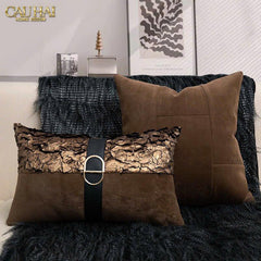 Gối Jacquard Galliano D’Or Bronze Leather 30X50-VỎ GỐI-CẬU HAI HOME DECOR