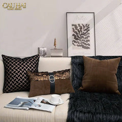 Gối Jacquard Galliano D’Or Bronze Leather 30X50-VỎ GỐI-CẬU HAI HOME DECOR