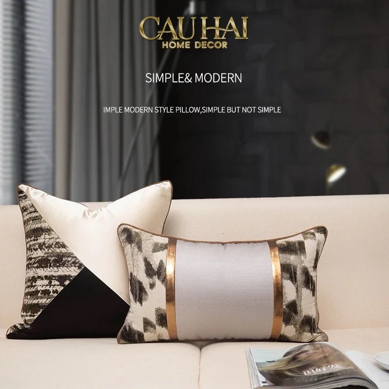 Gối Lụa Jacquard Ophelia Ceinture Métallique 30X50-CẬU HAI HOME DECOR