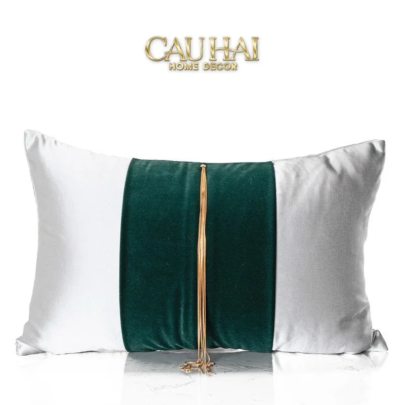 Gối Lụa Satin Vert Grace Jewel 30X50-VỎ GỐI-CẬU HAI HOME DECOR