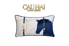 Gối Nhung Équestre Harness / Navy 30X50-VỎ GỐI-CẬU HAI HOME DECOR