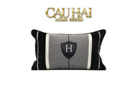 Gối Nhung Noir Heritage H Crest 30X50-VỎ GỐI-CẬU HAI HOME DECOR