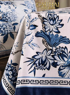 Gối Nhung Quạt IndigoEmperor Fan Indochine Art Cushion-VỎ GỐI-CẬU HAI HOME DECOR