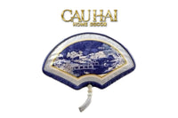 Gối Nhung Quạt IndigoEmperor Fan Indochine Art Cushion-VỎ GỐI-CẬU HAI HOME DECOR