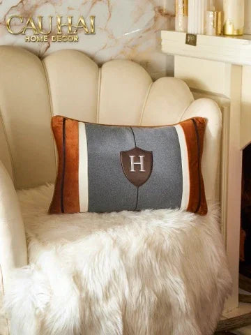 Gối Nhung Terra Heritage H Crest 30X50-CẬU HAI HOME DECOR