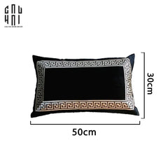 Gối Sofa Nhung Crochet - Noir 30X50Cm-VỎ GỐI-CẬU HAI HOME DECOR