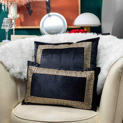 Gối Sofa Nhung Crochet - Noir 30X50Cm-VỎ GỐI-CẬU HAI HOME DECOR