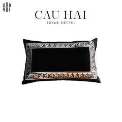 Gối Sofa Nhung Crochet - Noir 30X50Cm-VỎ GỐI-CẬU HAI HOME DECOR