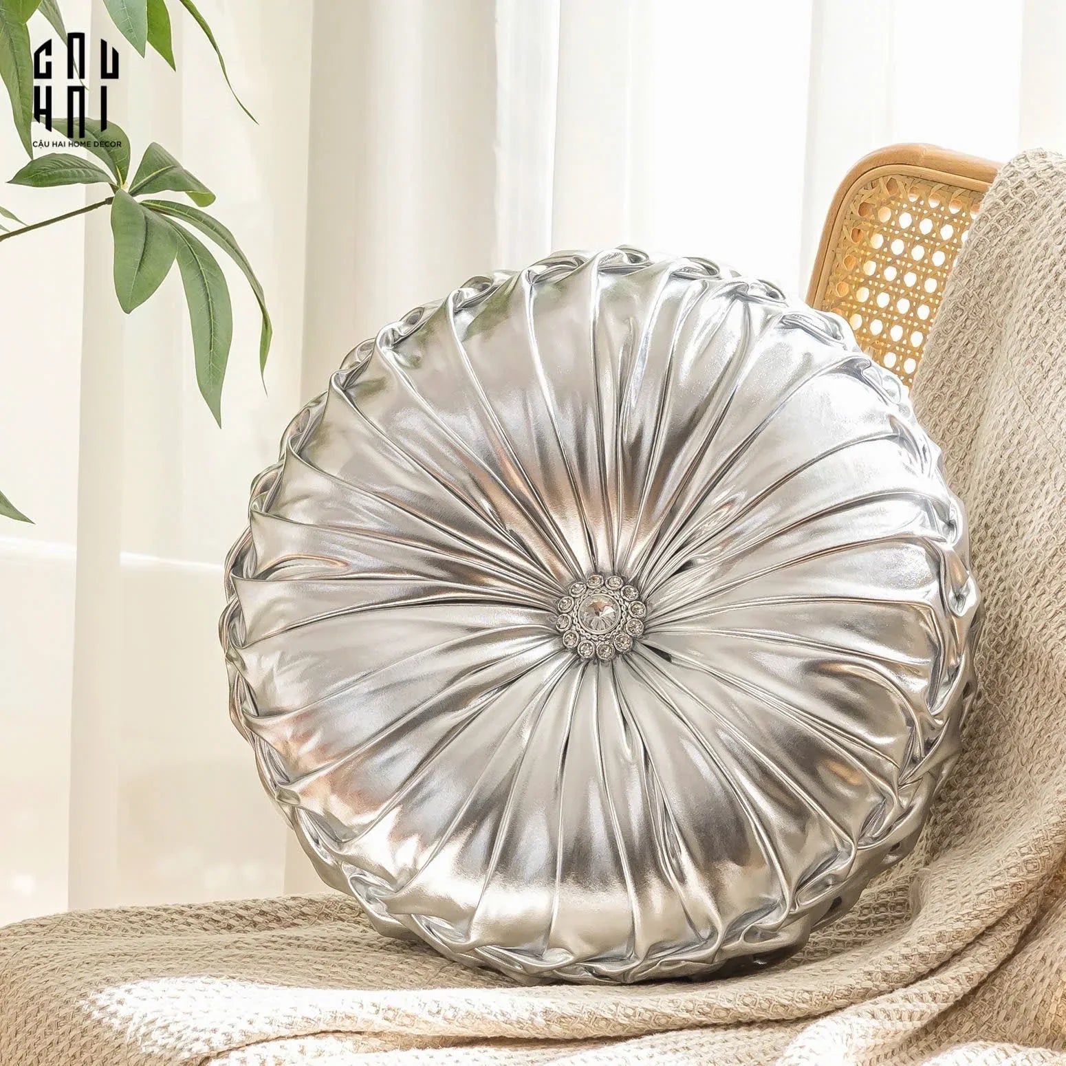 Gối Stunning Kelly - Silver-VỎ GỐI-CẬU HAI HOME DECOR