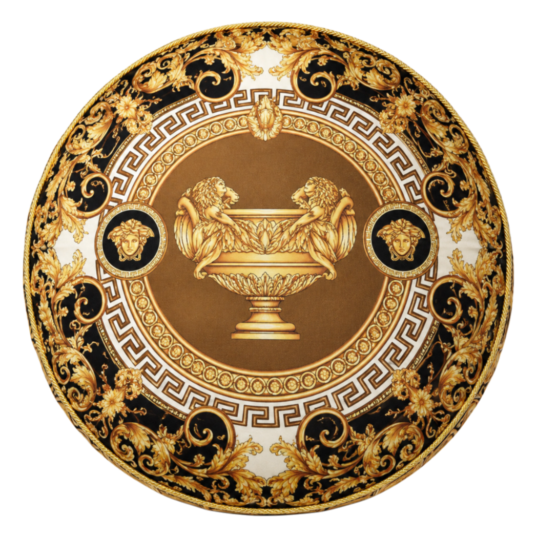 Gối Tròn Velvet Medusa Imperial Cognac D45-Gối-CẬU HAI HOME DECOR-CẬU HAI HOME DECOR
