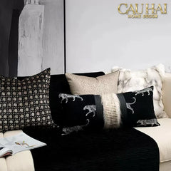 Gối Tweed Lux Fur Jarguar Savoir Leopard 30X60-VỎ GỐI-CẬU HAI HOME DECOR