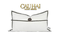 Gối Tweed White Camélia 30X50-VỎ GỐI-CẬU HAI HOME DECOR