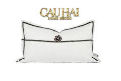 Gối Tweed White Camélia 30X50-VỎ GỐI-CẬU HAI HOME DECOR