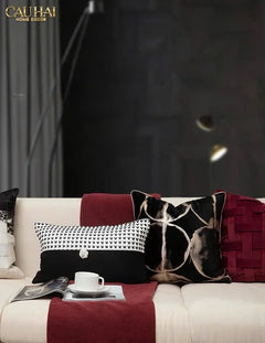 Gối Velvet Tweed Camélia Mystique 30X50-VỎ GỐI-CẬU HAI HOME DECOR