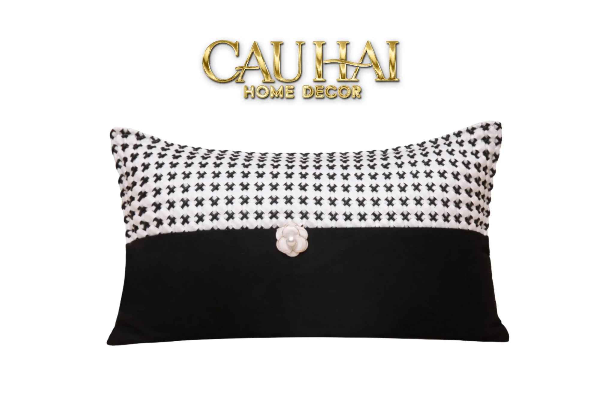 Gối Velvet Tweed Camélia Mystique 30X50-VỎ GỐI-CẬU HAI HOME DECOR