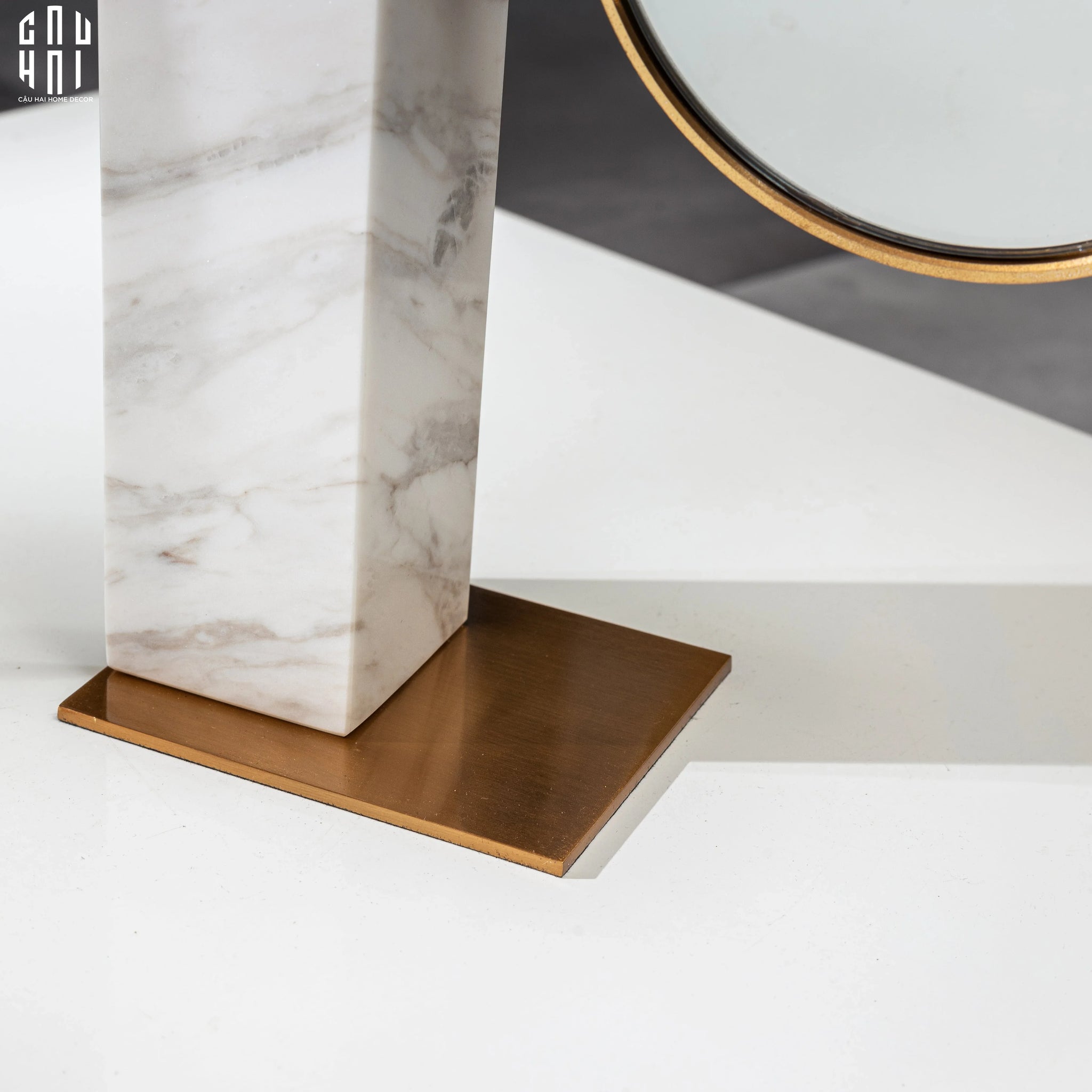 Gương Trang Điểm Để Bàn Marble Golden Mirror Ss22-GƯƠNG TRANG ĐIỂM-CẬU HAI HOME DECOR