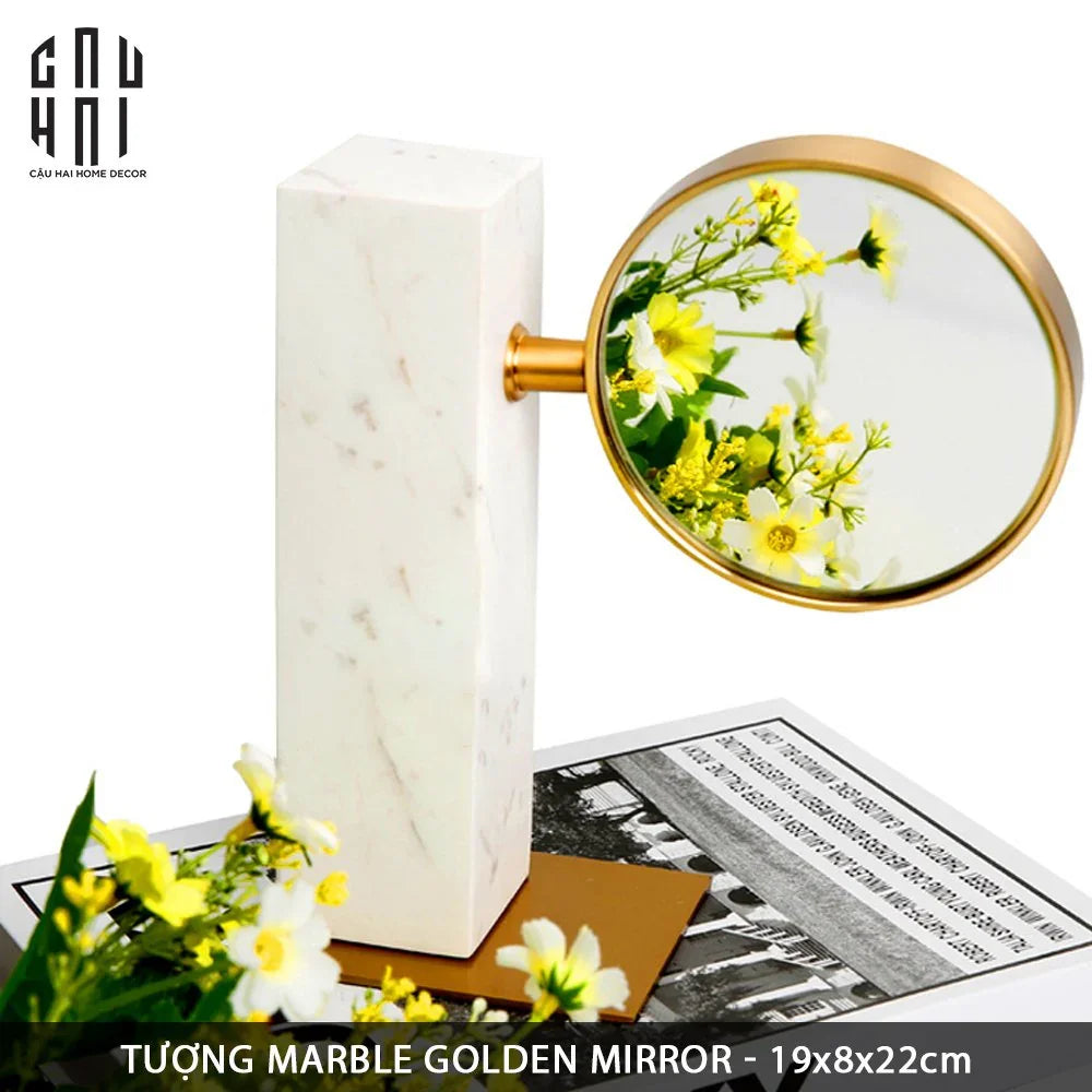 Gương Trang Điểm Để Bàn Marble Golden Mirror Ss22-GƯƠNG TRANG ĐIỂM-CẬU HAI HOME DECOR