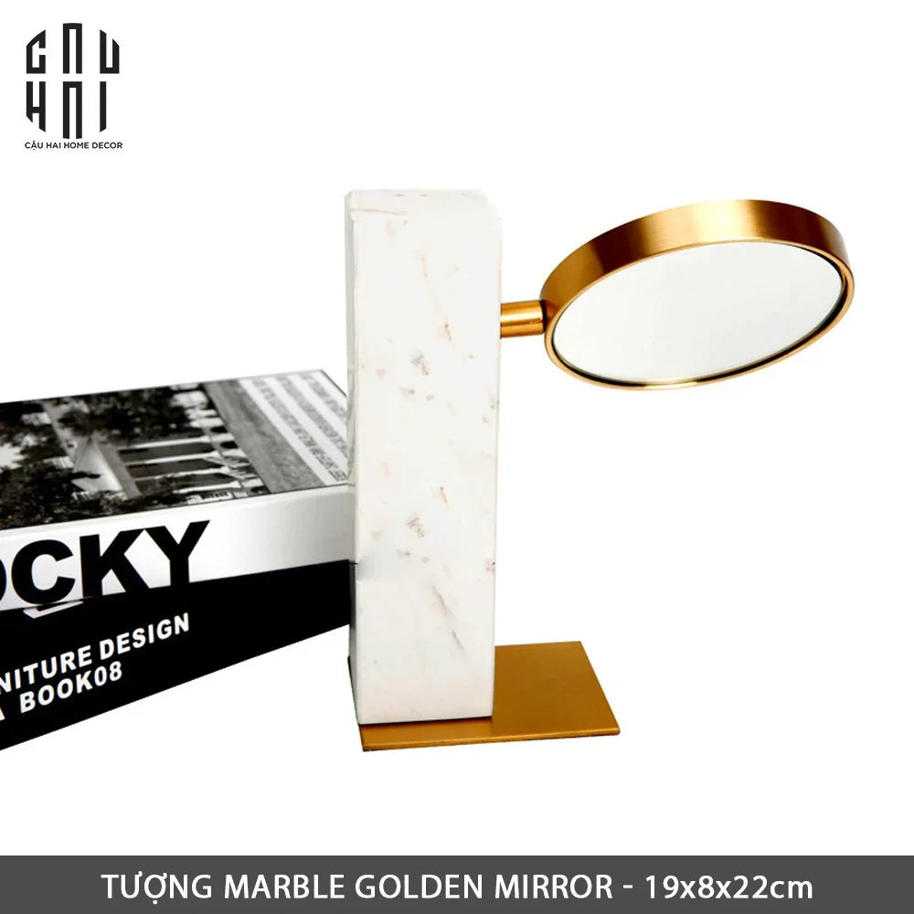 Gương Trang Điểm Để Bàn Marble Golden Mirror Ss22-GƯƠNG TRANG ĐIỂM-CẬU HAI HOME DECOR