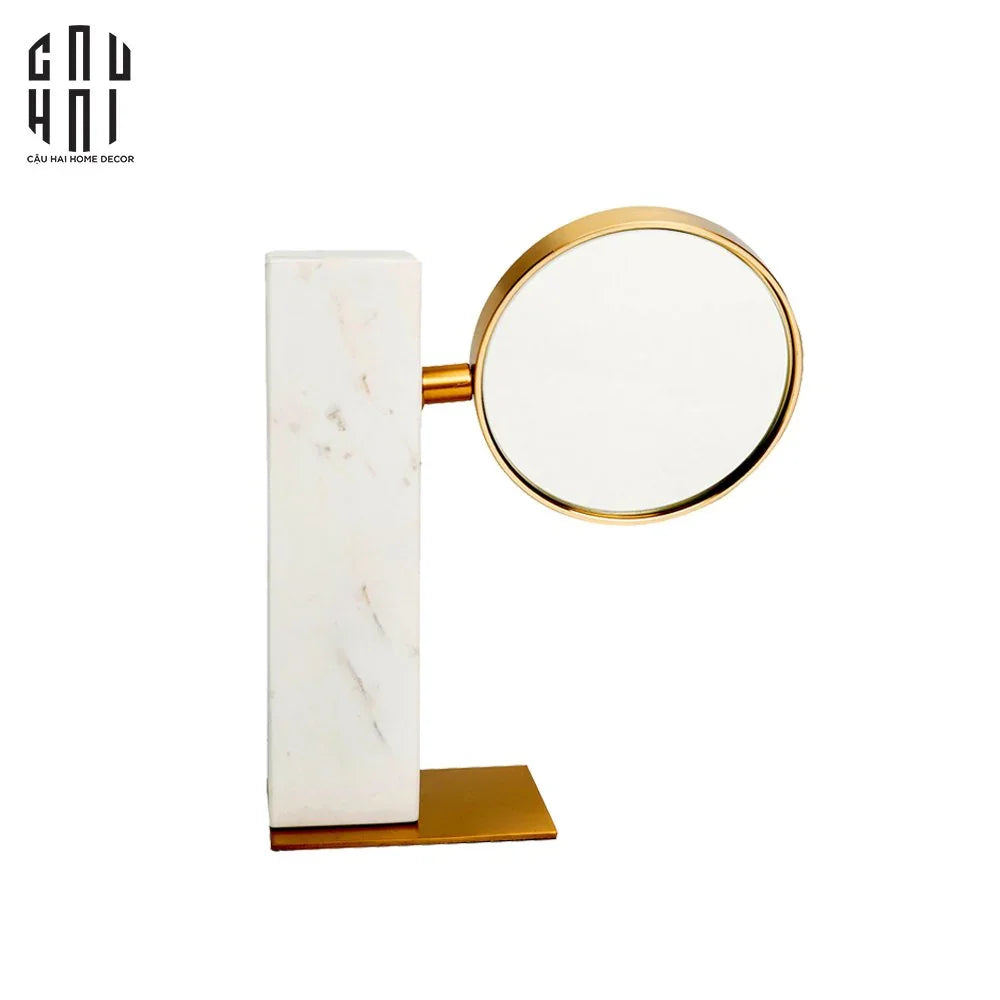 Gương Trang Điểm Để Bàn Marble Golden Mirror Ss22-GƯƠNG TRANG ĐIỂM-CẬU HAI HOME DECOR