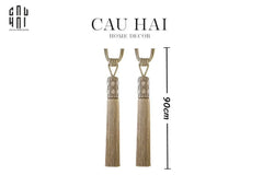 Haute Folie - Cột Màn Đôi Cannage Beige Tassel Curtain Tieback 90Cm-RÈM & MÀN CHE-CẬU HAI HOME DECOR