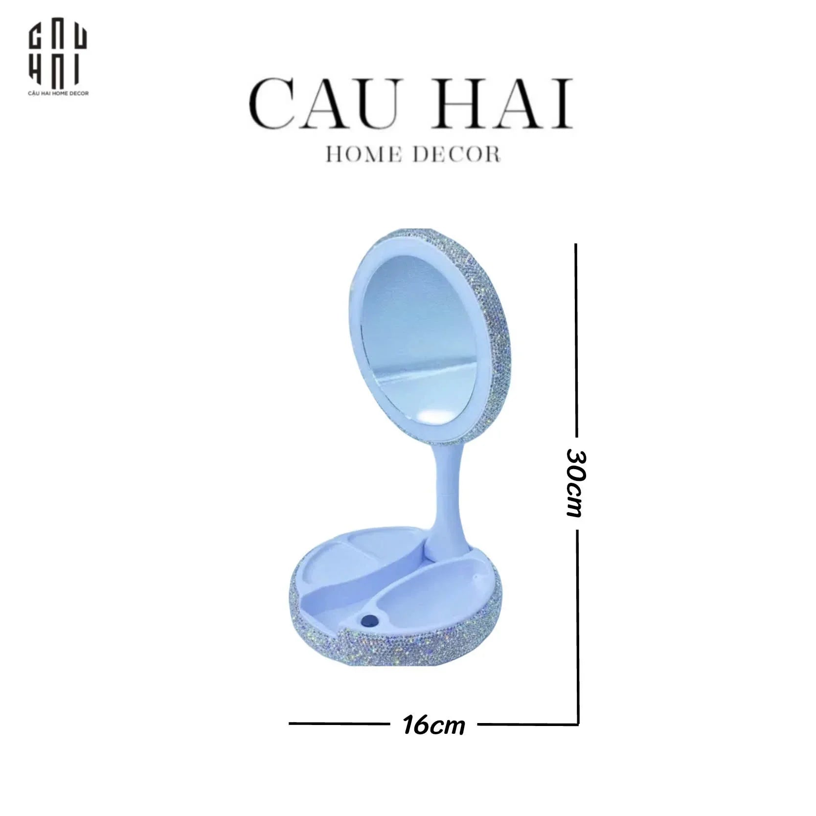 Haute Folie - Gương Bỏ Túi Led Diamond Bling Bling-GƯƠNG TRANG ĐIỂM-CẬU HAI HOME DECOR