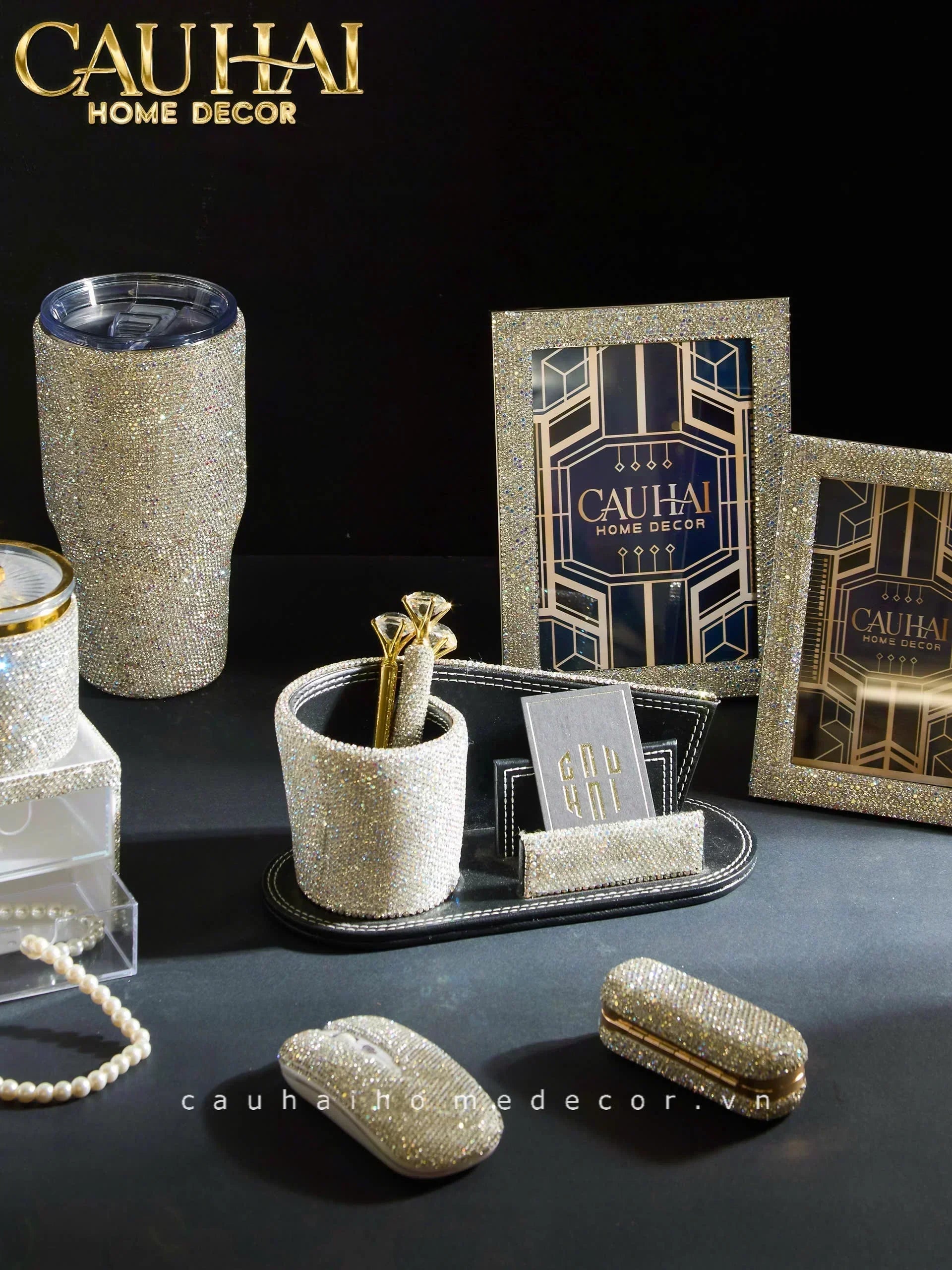Haute Folie - Hộp Cọ Make Up On The Go Beauty Box Diamond Bling Bling-HỘP TRANG SỨC-CẬU HAI HOME DECOR
