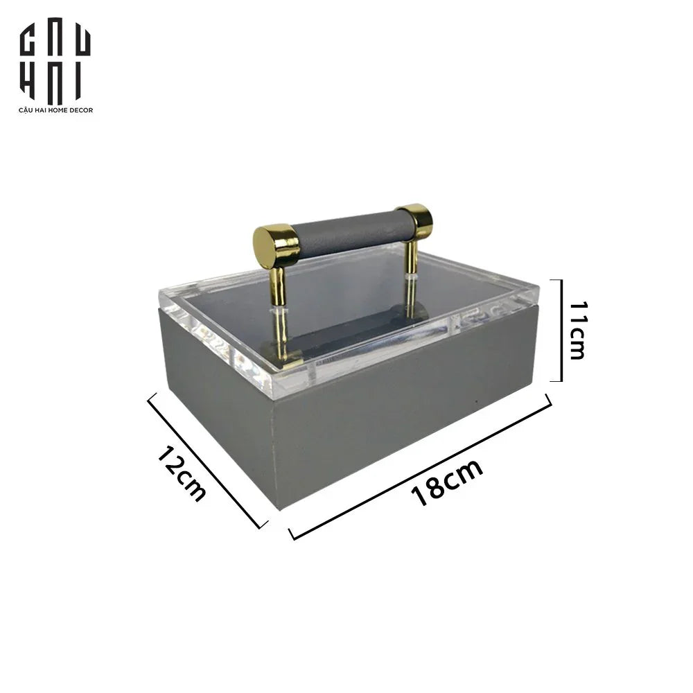 Haute Folie - Hộp Da Đa Năng Đựng Phụ Kiện - Gray Glamour 12x18-HỘP TRANG SỨC-CẬU HAI HOME DECOR