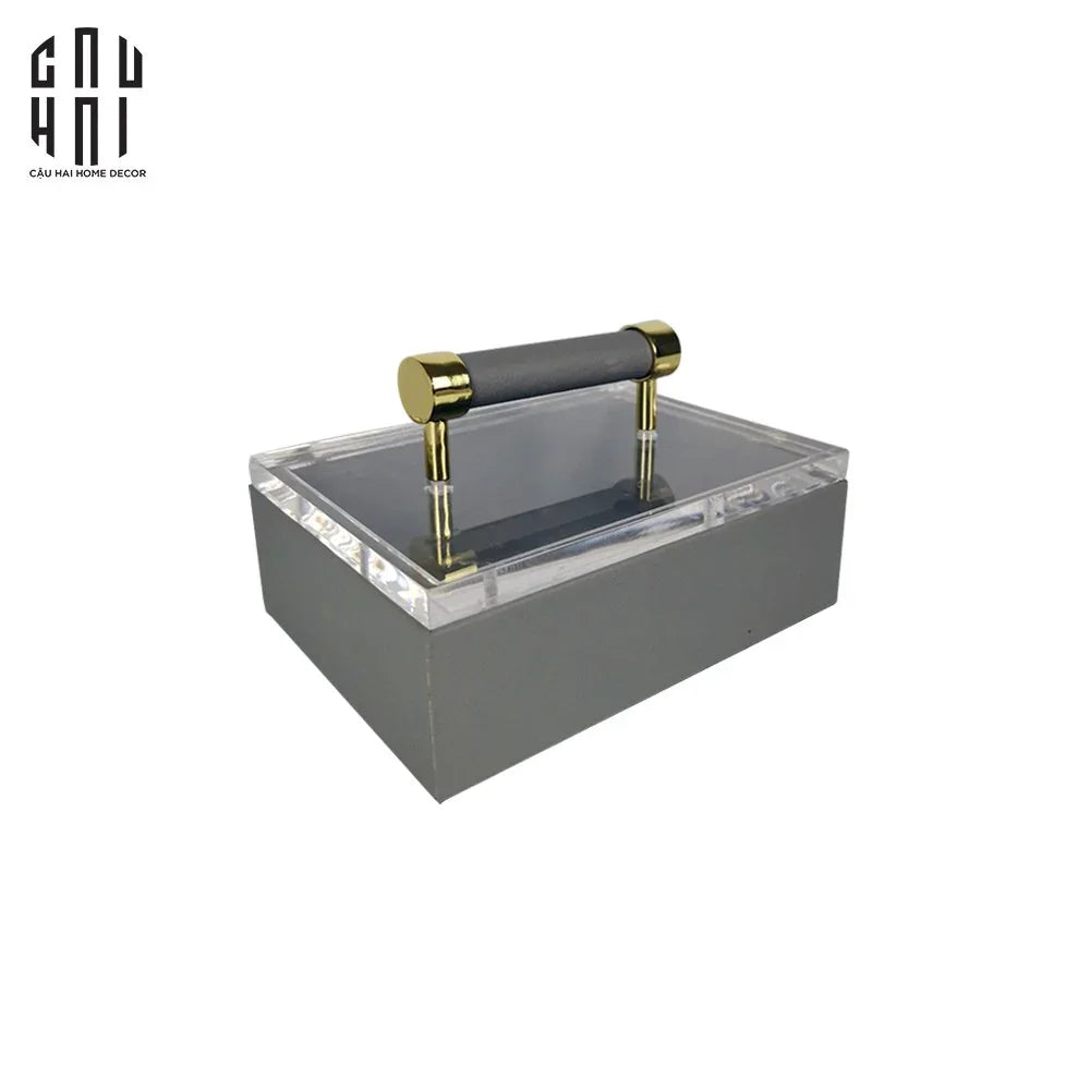 Haute Folie - Hộp Da Đa Năng Đựng Phụ Kiện - Gray Glamour 12x18-HỘP TRANG SỨC-CẬU HAI HOME DECOR