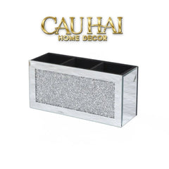 Haute Folie - Hộp Đựng Cọ 3 Ngăn Mirror Argenté Bling Bling-GƯƠNG TRANG ĐIỂM-CẬU HAI HOME DECOR