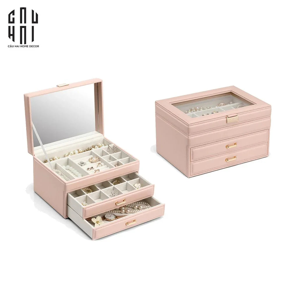 Haute Folie - Hộp Đựng Trang Sức Amber - Amber Leather Jewelry Box Ss25-HỘP TRANG SỨC-CẬU HAI HOME DECOR