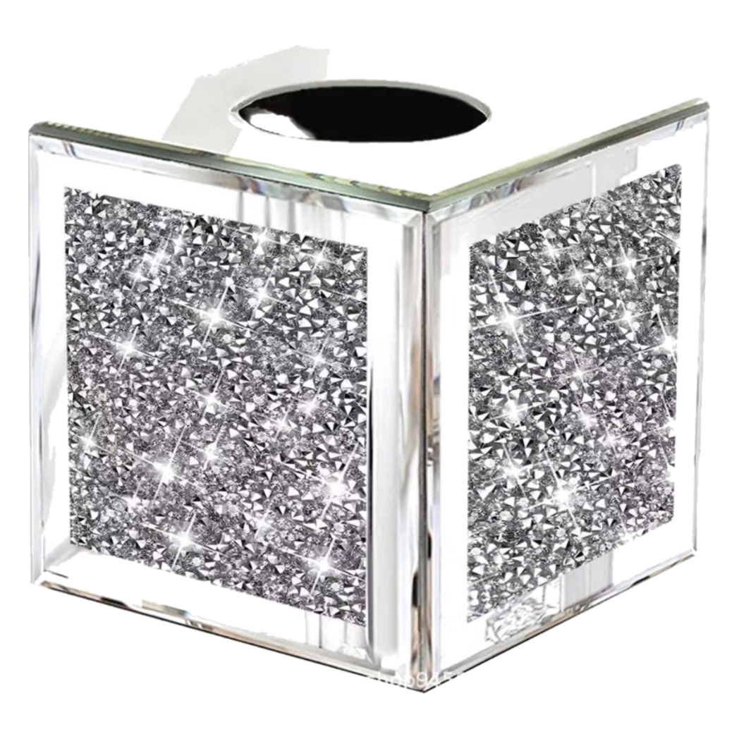 Haute Folie - Hộp Khăn Giấy Vuông Mặt Gương — Starlight Mirrored Tissue Box 14x14-HỘP KHĂN GIẤY-CẬU HAI HOME DECOR-CẬU HAI HOME DECOR