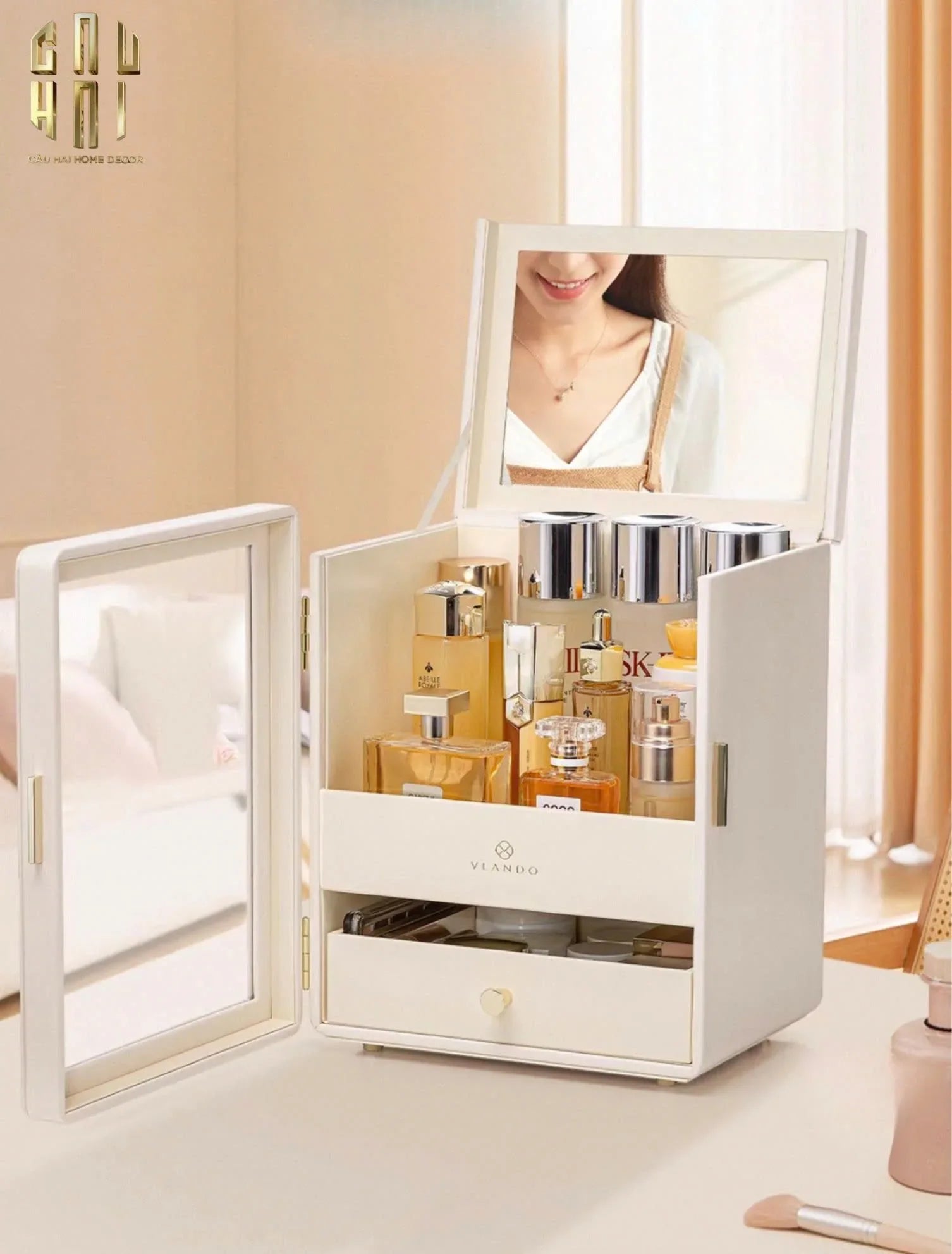 Haute Folie - Hộp Mỹ Phẩm Da Beauty Closet-HỘP TRANG SỨC-CẬU HAI HOME DECOR
