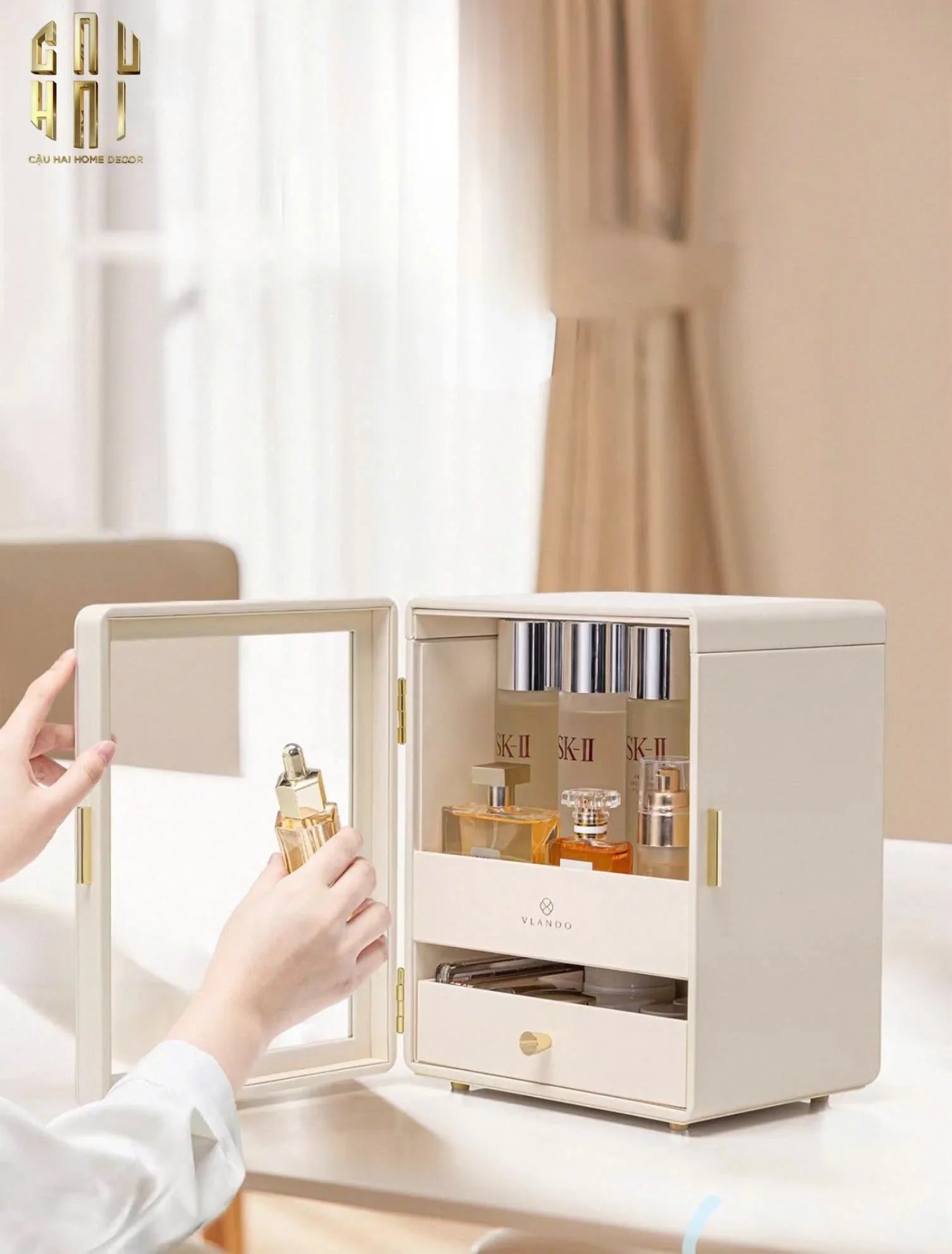 Haute Folie - Hộp Mỹ Phẩm Da Beauty Closet-HỘP TRANG SỨC-CẬU HAI HOME DECOR