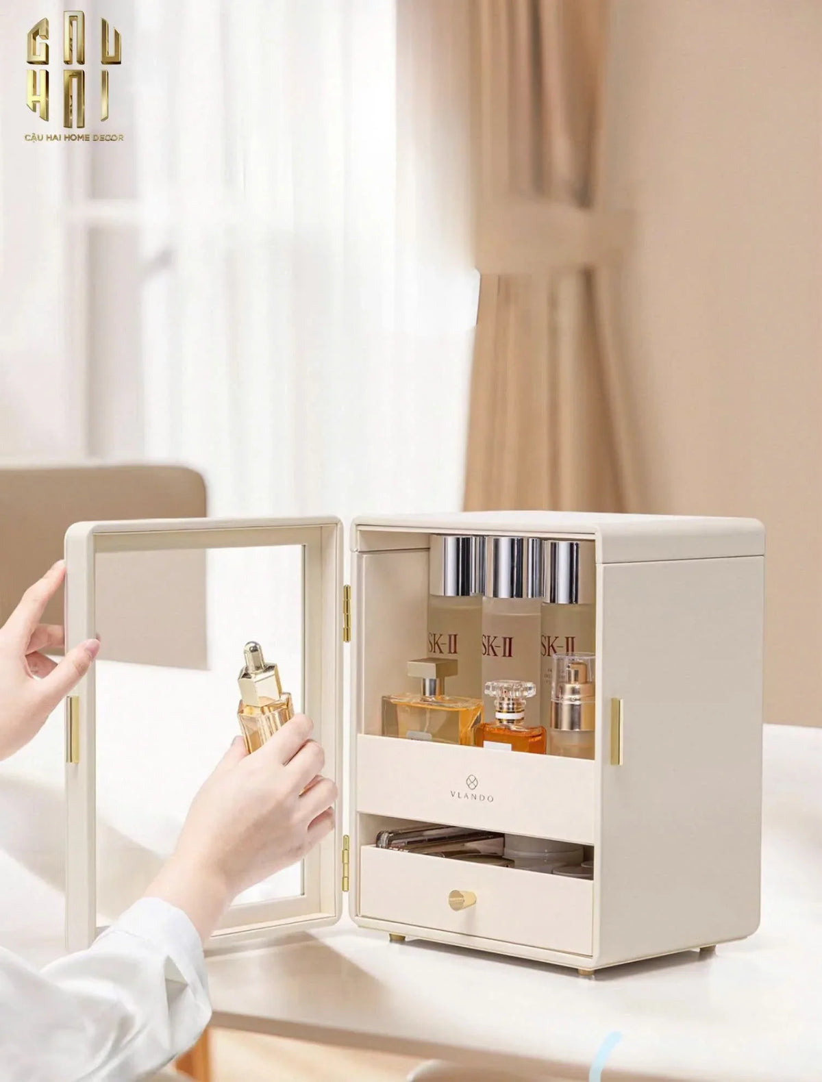 Haute Folie - Hộp Mỹ Phẩm Da Beauty Closet-HỘP TRANG SỨC-Đối tác tại Trung Quốc theo từng đơn đặt hàng-CẬU HAI HOME DECOR