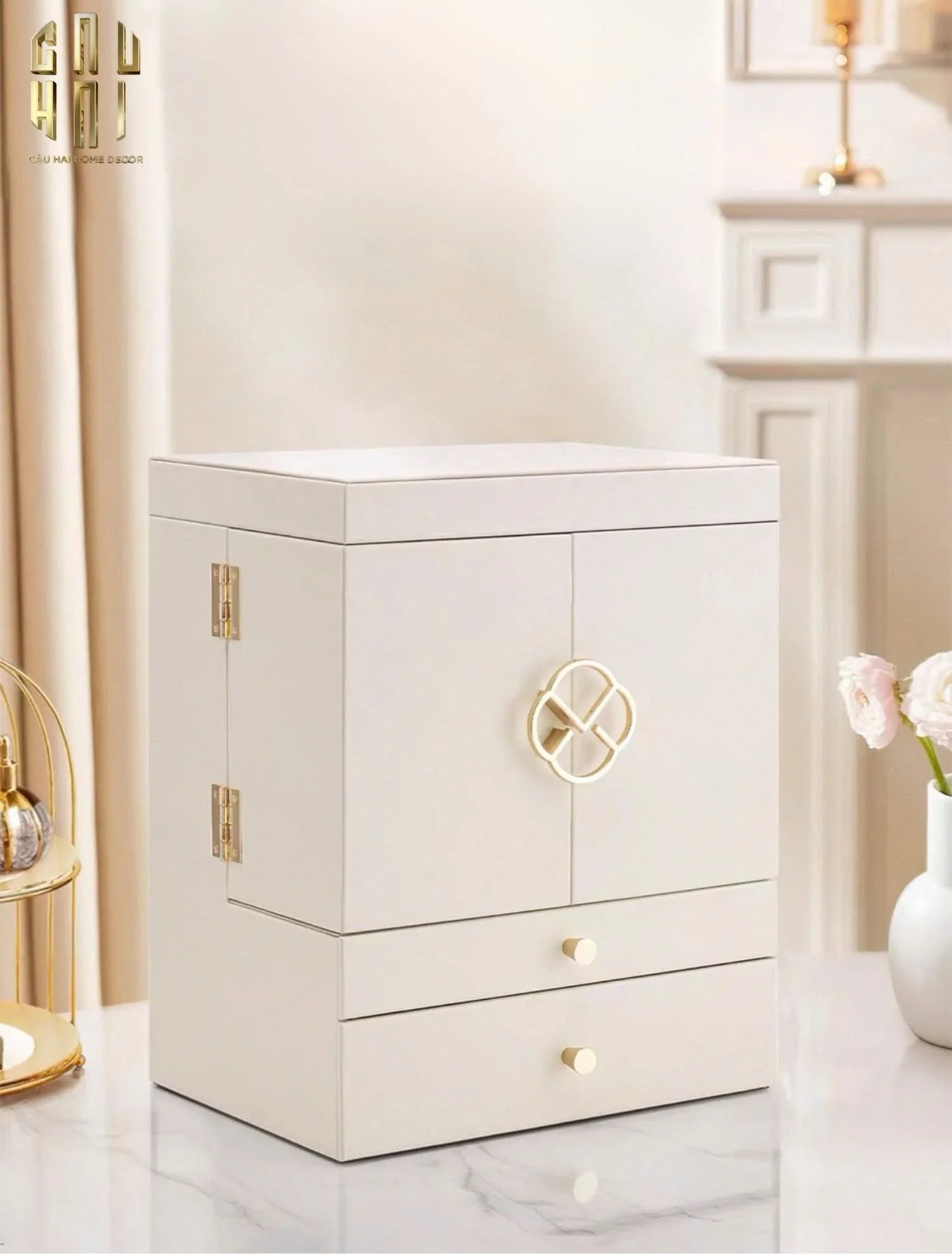 Haute Folie - Hộp Mỹ Phẩm Da Grace Mansion Closet 29x36-HỘP TRANG SỨC-CẬU HAI HOME DECOR