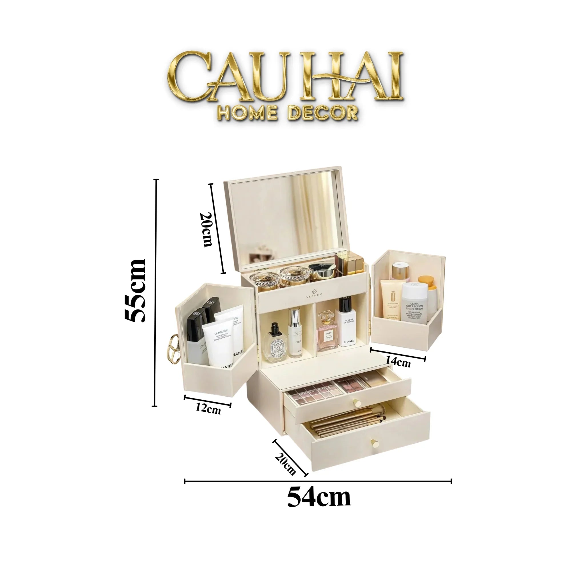 Haute Folie - Hộp Mỹ Phẩm Da Grace Mansion Closet 29x36-HỘP TRANG SỨC-CẬU HAI HOME DECOR