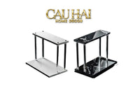 Haute Folie - Kệ Phòng Tắm 2 Tầng Đá Marble Acrylic Column Gabriel Tiered Organizers 20x26.5-KỆ TRANG TRÍ-CẬU HAI HOME DECOR