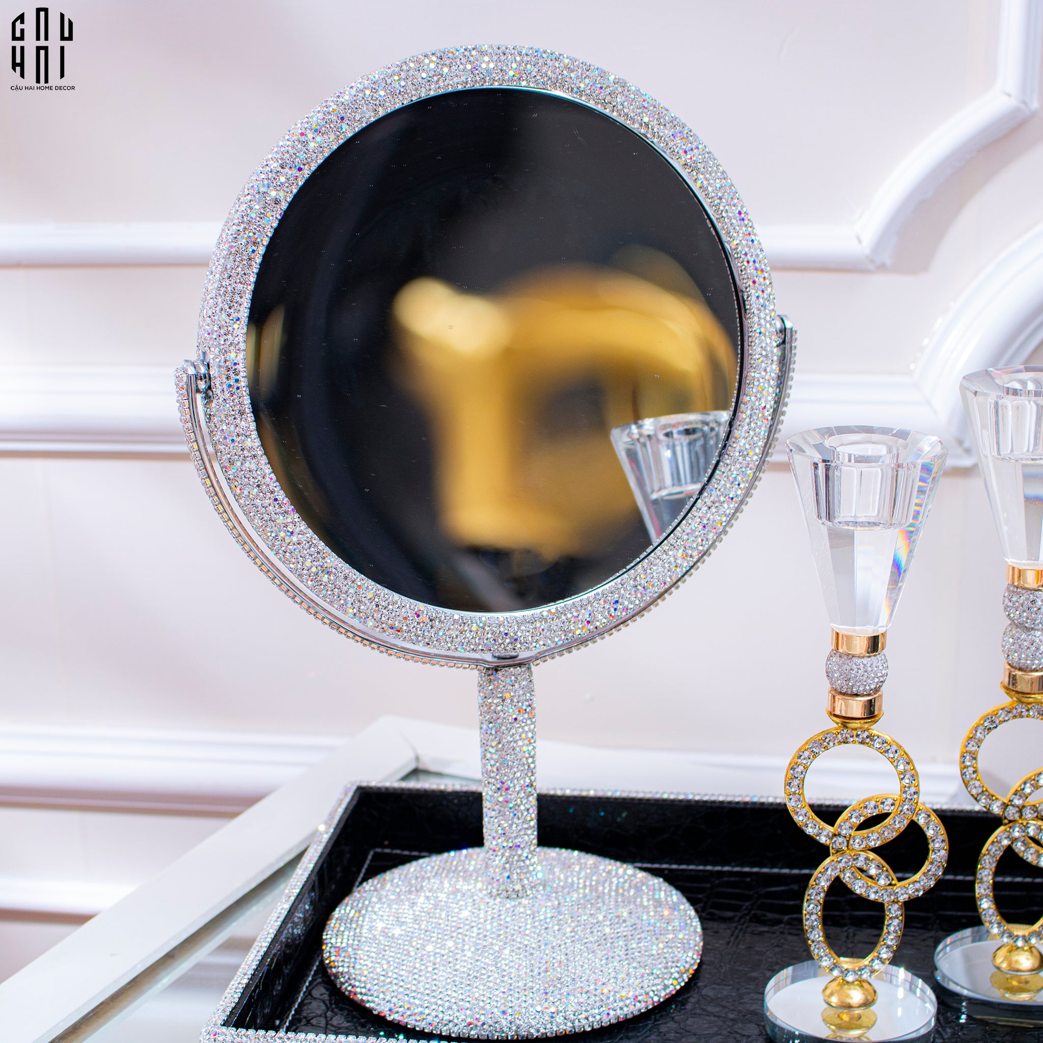 Haute Folie - Khay Da Cao Cấp Croco Diamond Bling Bling Up-KHAY TRANG TRÍ-CẬU HAI HOME DECOR