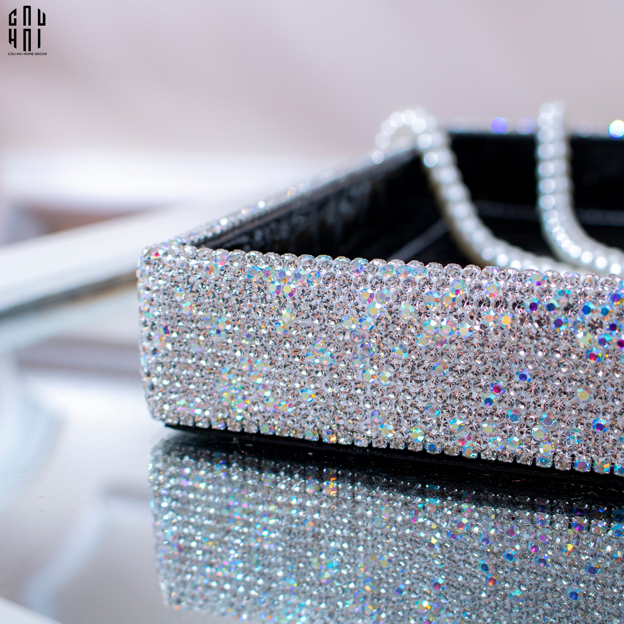 Haute Folie - Khay Da Cao Cấp Croco Diamond Bling Bling Up-KHAY TRANG TRÍ-CẬU HAI HOME DECOR