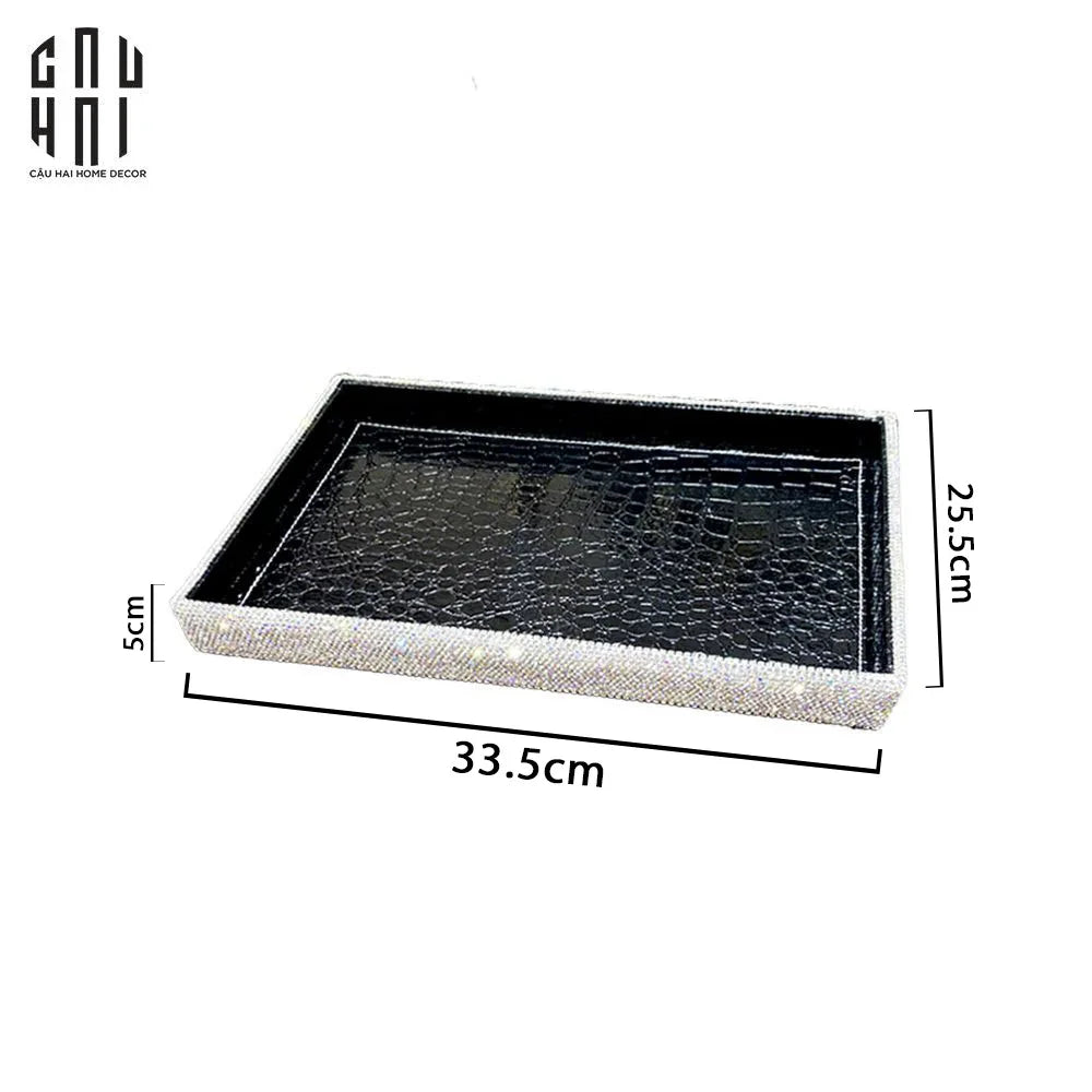 Haute Folie - Khay Da Cao Cấp Croco Diamond Bling Bling Up-KHAY TRANG TRÍ-CẬU HAI HOME DECOR