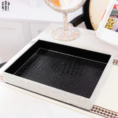 Haute Folie - Khay Da Cao Cấp Croco Diamond Bling Bling Up-KHAY TRANG TRÍ-CẬU HAI HOME DECOR