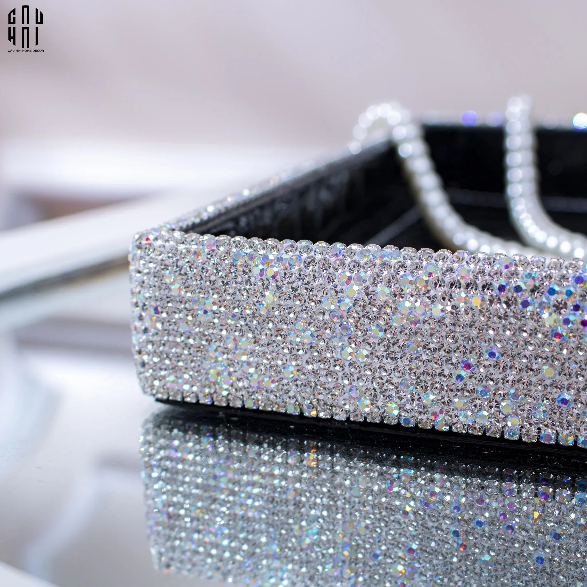 Haute Folie - Khay Da Cao Cấp Croco Diamond Bling Bling Up-KHAY TRANG TRÍ-CẬU HAI HOME DECOR