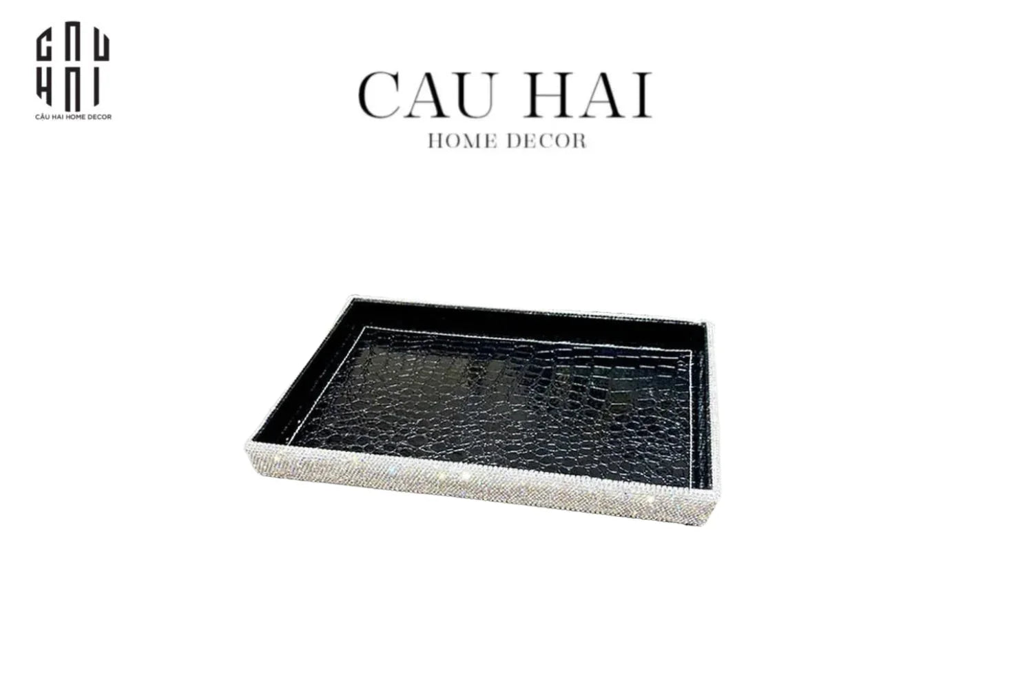 Haute Folie - Khay Da Cao Cấp Croco Diamond Bling Bling Up-KHAY TRANG TRÍ-CẬU HAI HOME DECOR