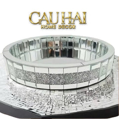 Haute Folie - Khay Gương Tròn Đế Xoay Mirror Argenté D30-KHAY TRANG TRÍ-CẬU HAI HOME DECOR