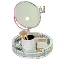 Haute Folie - Khay Gương Tròn Đế Xoay Mirror Argenté D30-KHAY TRANG TRÍ-CẬU HAI HOME DECOR